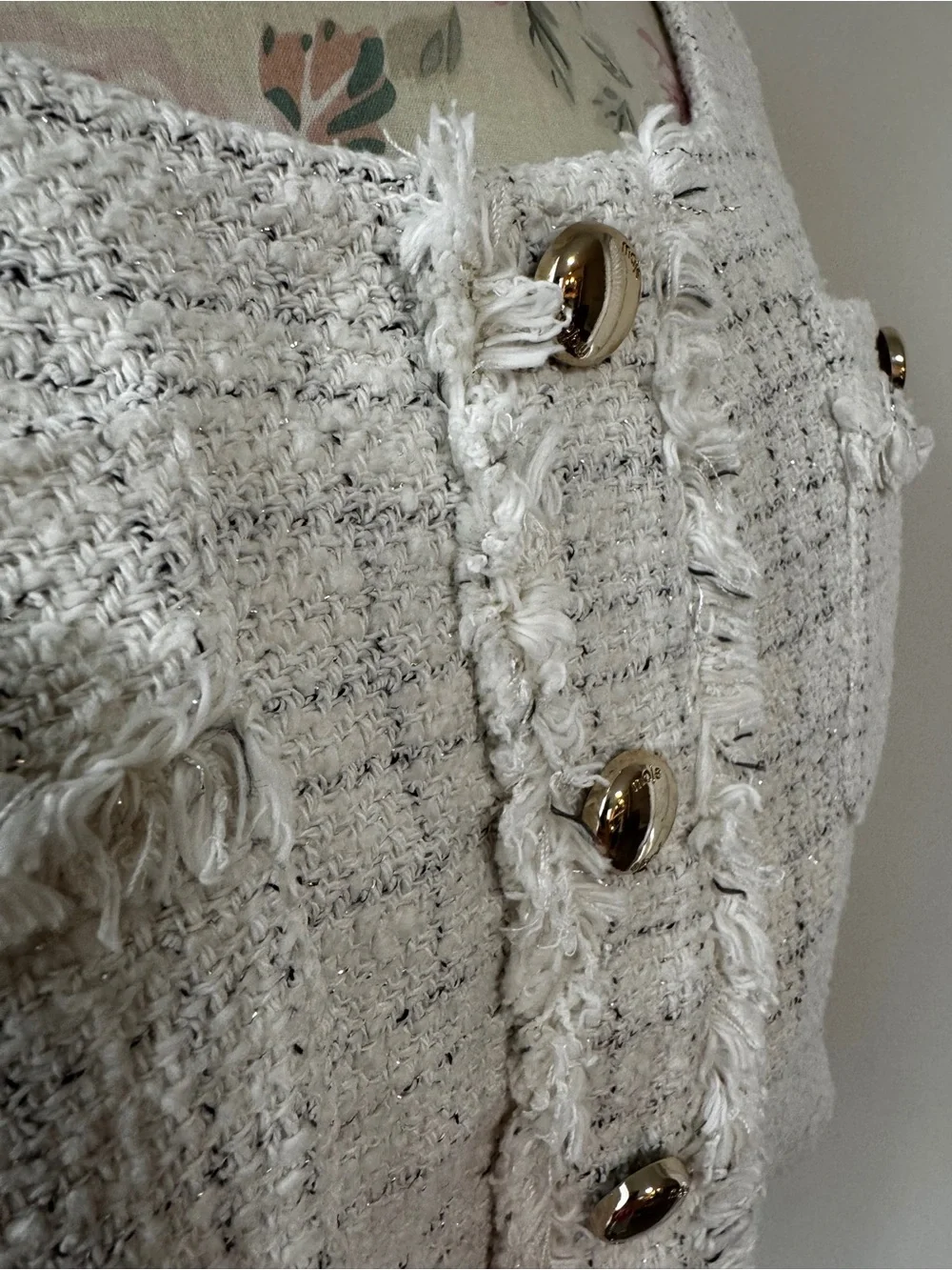 Maje Ecru Tweed Cropped Bustier Top - Picture 6 of 16